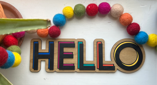 Hello wall sign-welcome sign