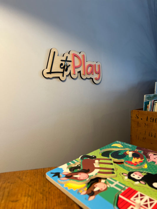 Lets play-Playroom sign-nursery decor