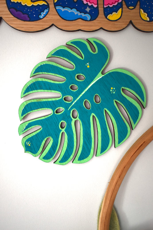 Hand painted monstera leaf