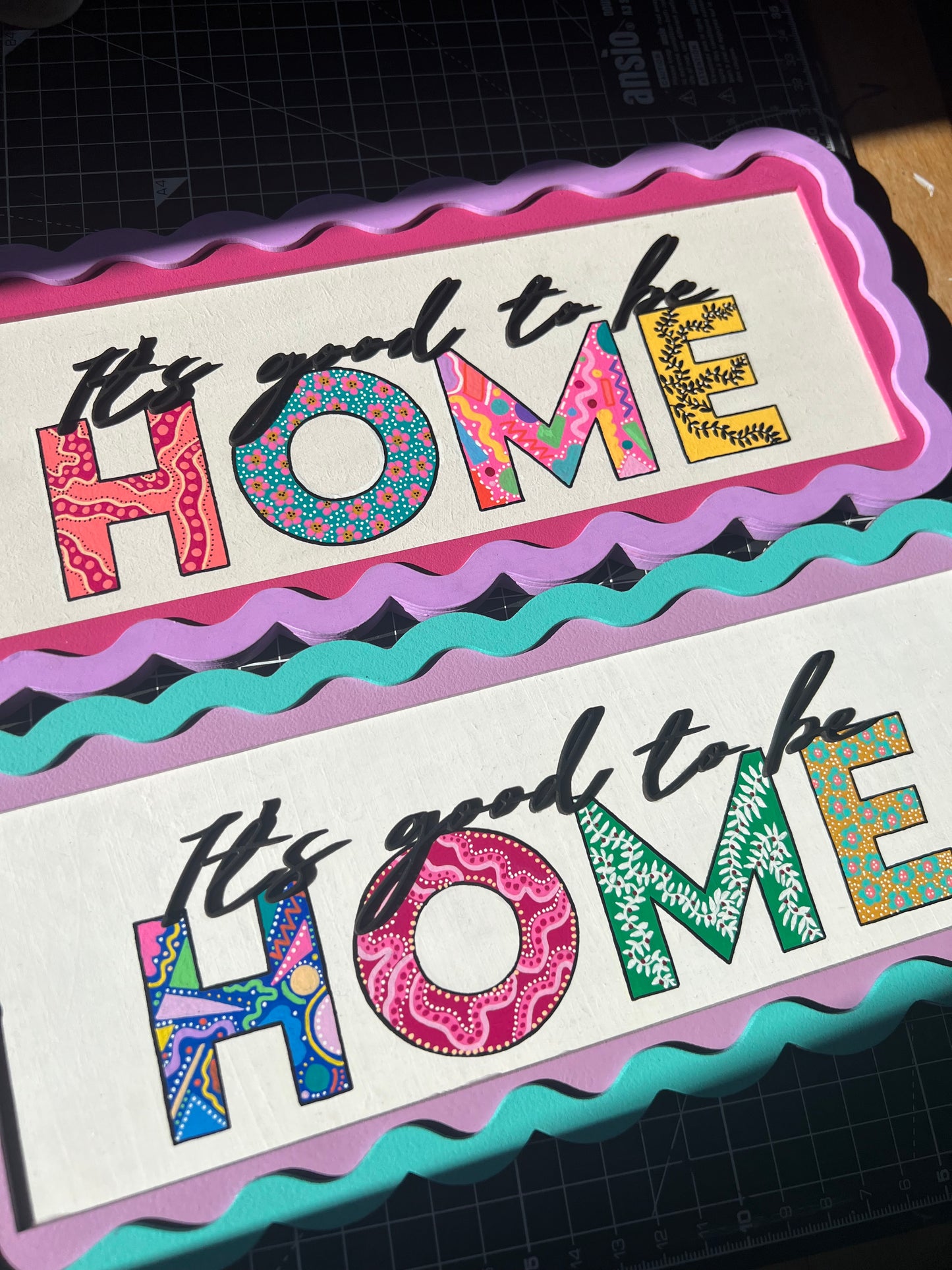 Blue and purple Home wall sign-it’s good to be home
