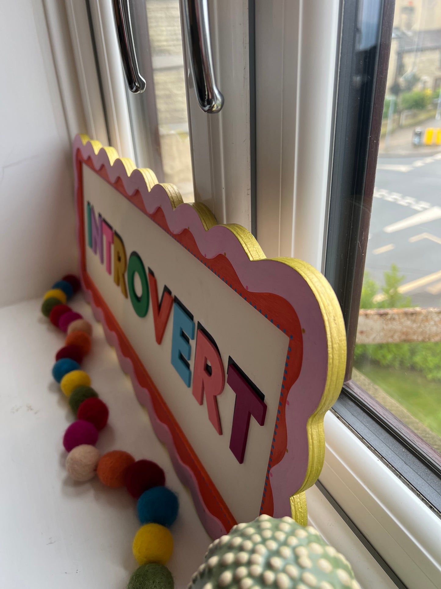 Introvert wall sign-Funky Wall sign-bright coloured sign