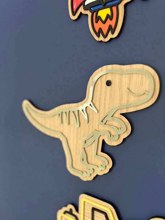 T-Rex wall art-Dinosaur wall sign for kids bedroom