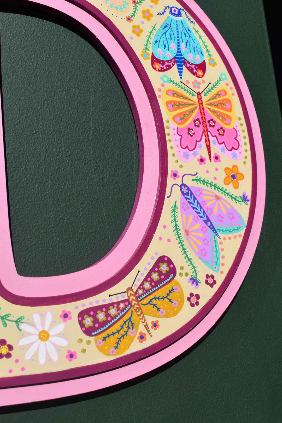 (Plum and pink) Bespoke Colourful Hand painted Butterfly Sign