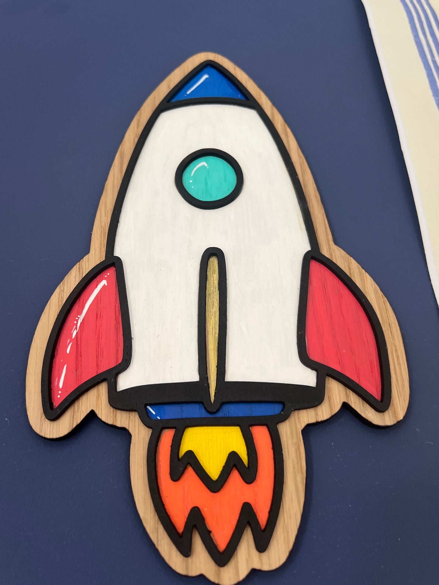 Rocket Ship wall sign-Nursery/Kids room wall decor