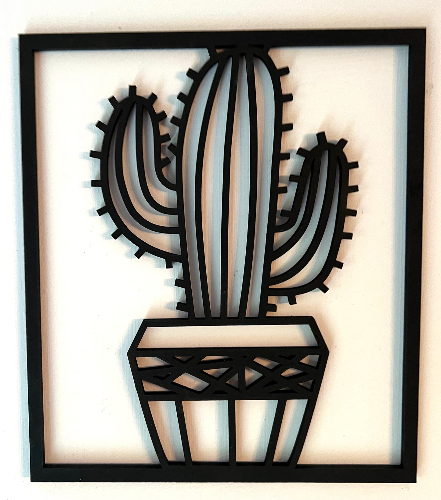 Framed cactus trio-cactus wall art