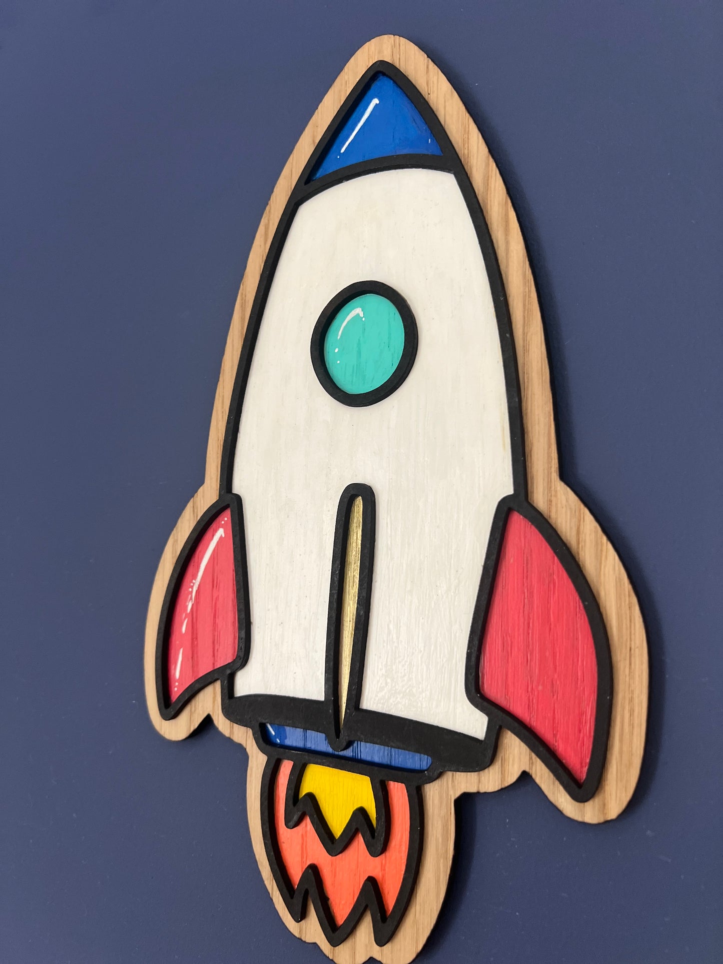 Rocket Ship wall sign-Nursery/Kids room wall decor
