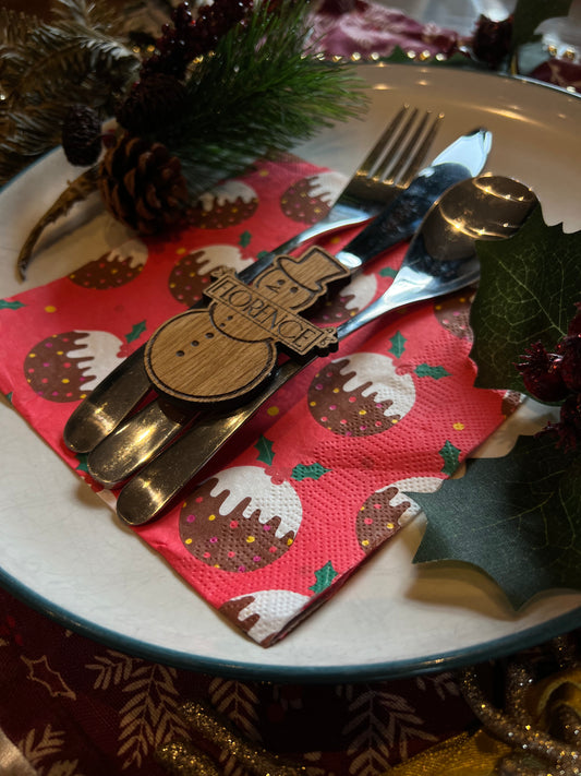 Snowman Christmas place names-table decoration