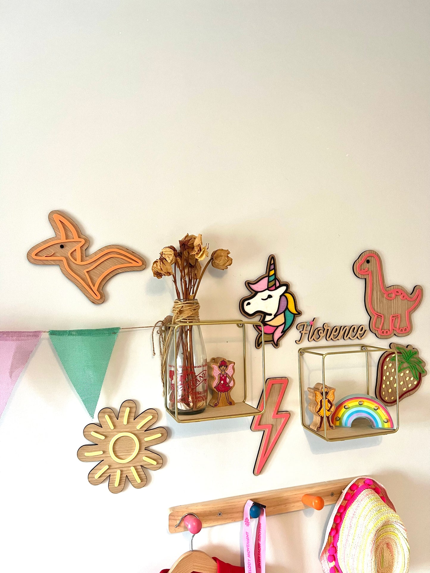 Pterodactyl wall art-Dinosaur wall sign for kids bedroom