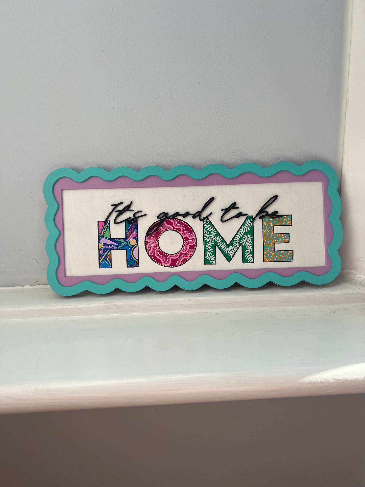 Blue and purple Home wall sign-it’s good to be home
