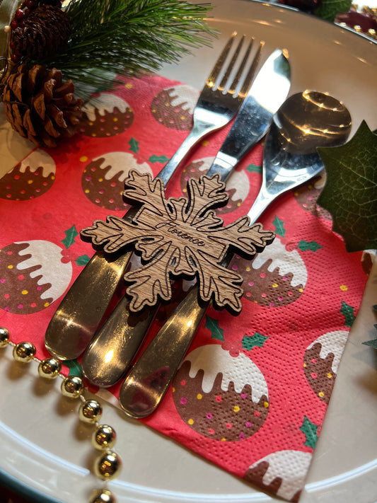 Snowflake Christmas place names-table decoration