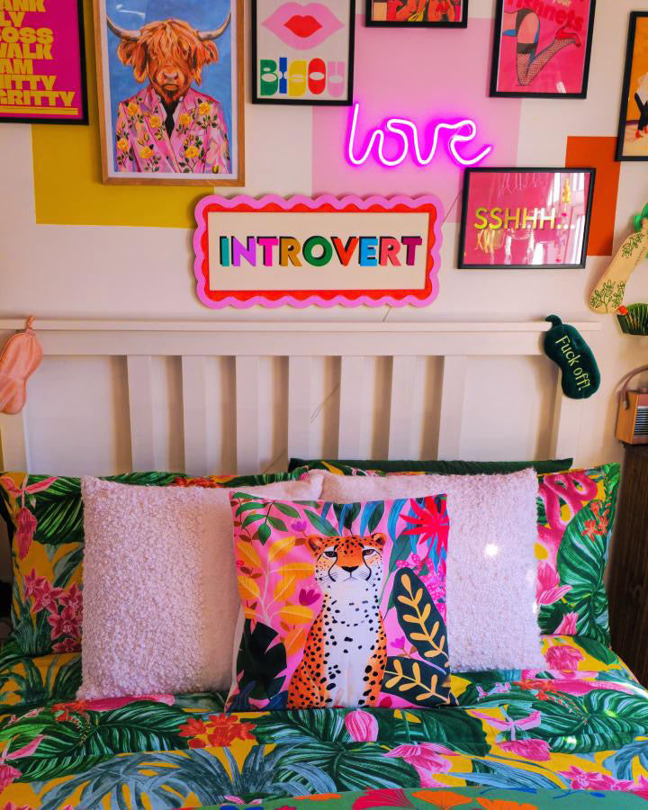 Introvert wall sign-Funky Wall sign-bright coloured sign