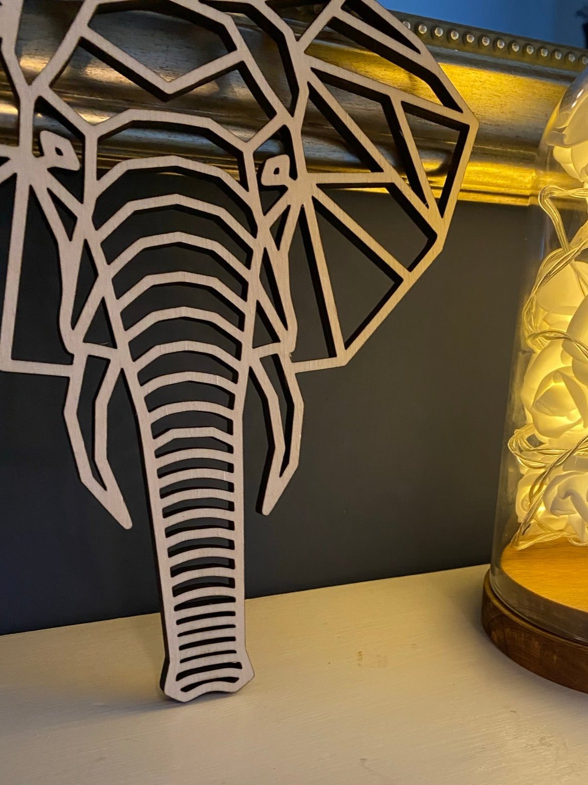 Geometric elephant head- elephant wall art-elephant-safari