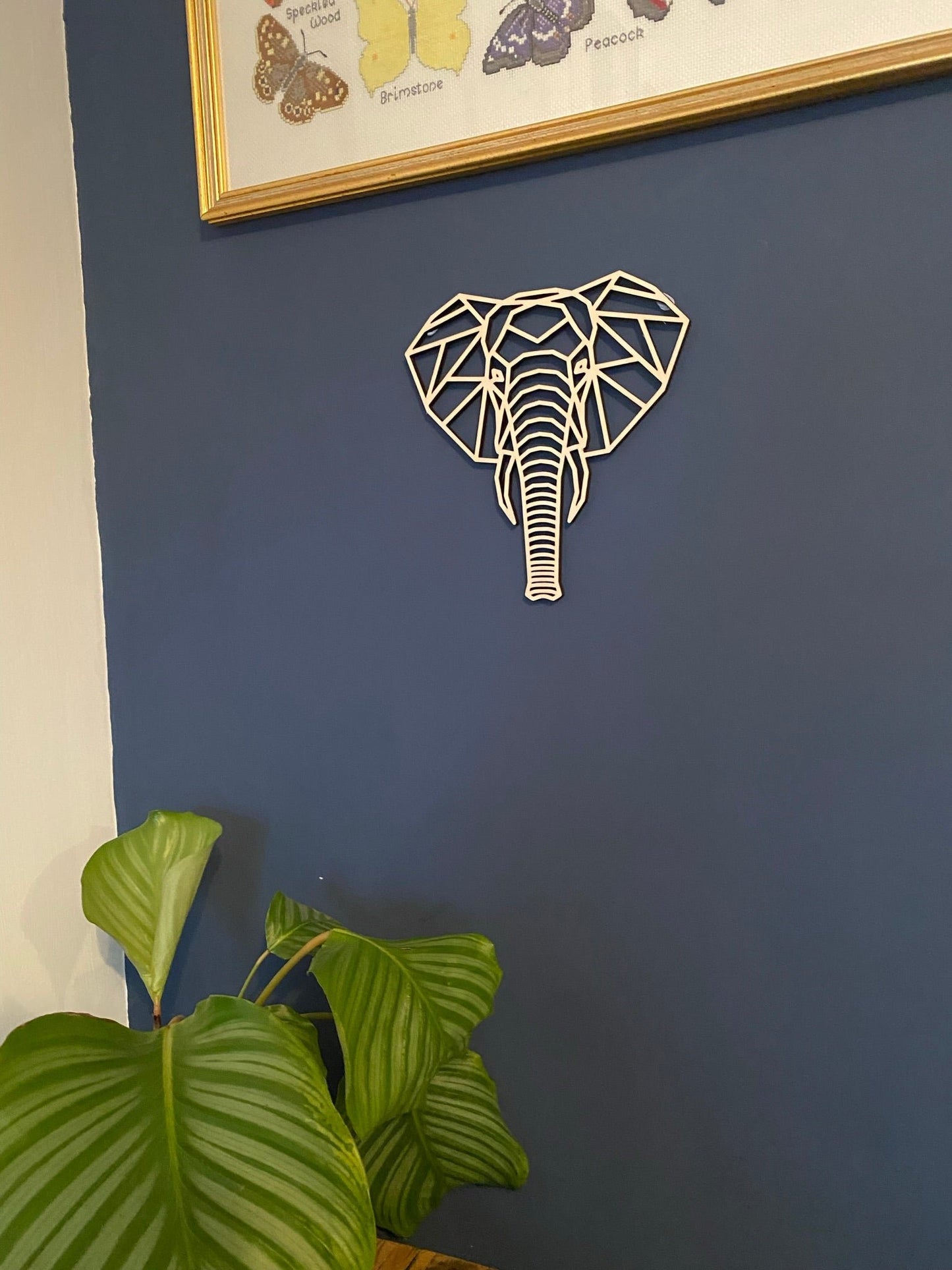 Geometric elephant head- elephant wall art-elephant-safari