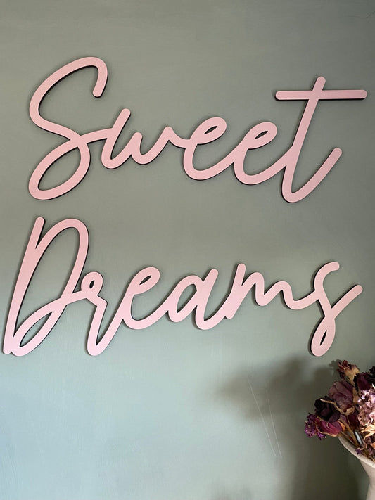 Sweet Dreams-wooden wall art-nursery art-bedroom decor-Wall sign