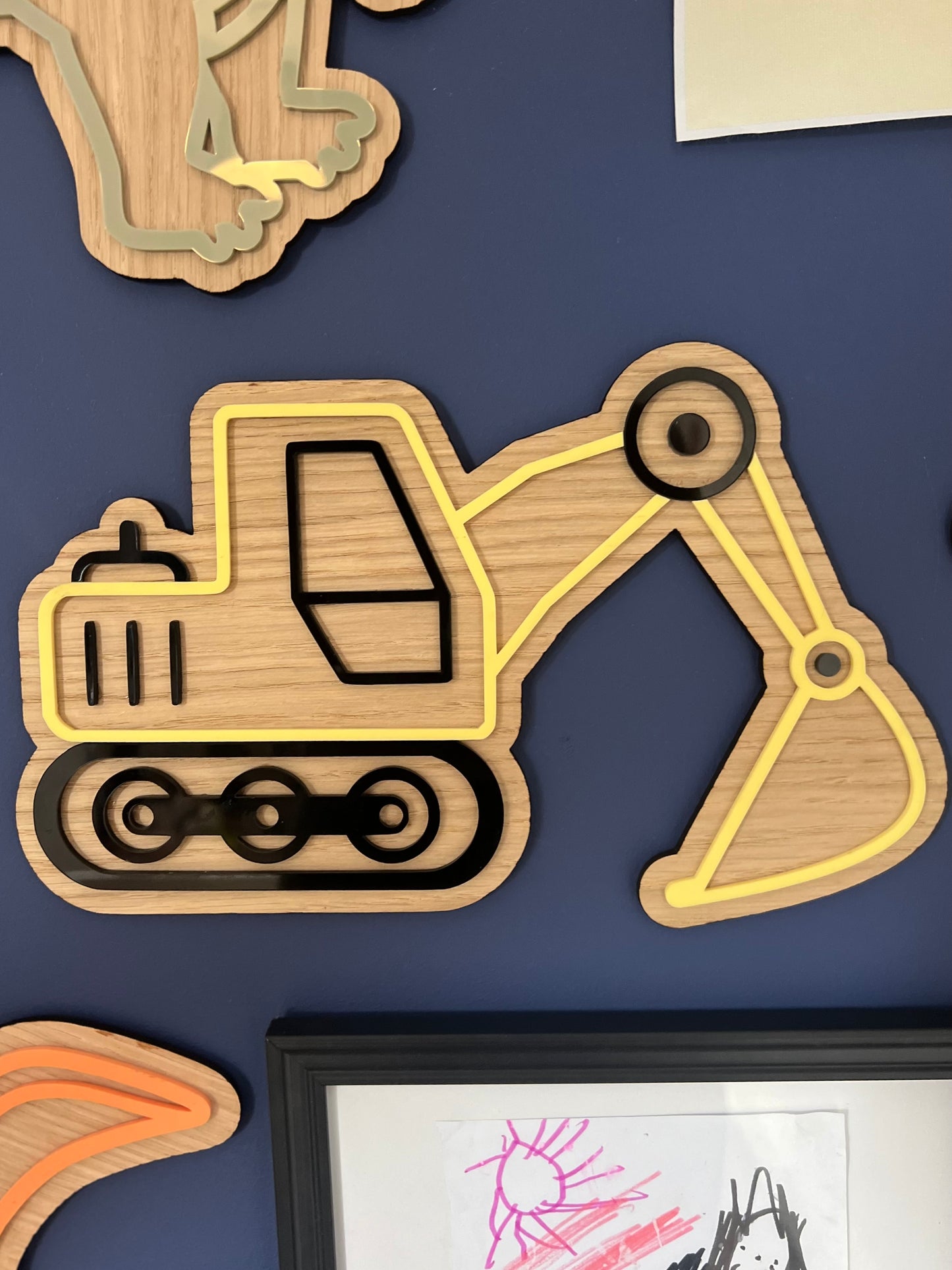 Digger Wall sign-kids bedroom/nursery wall art- Escavator