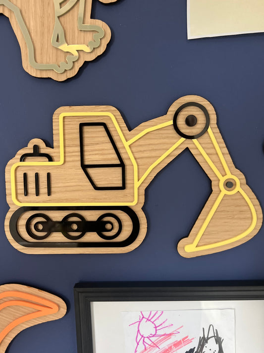 Digger Wall sign-kids bedroom/nursery wall art- Escavator