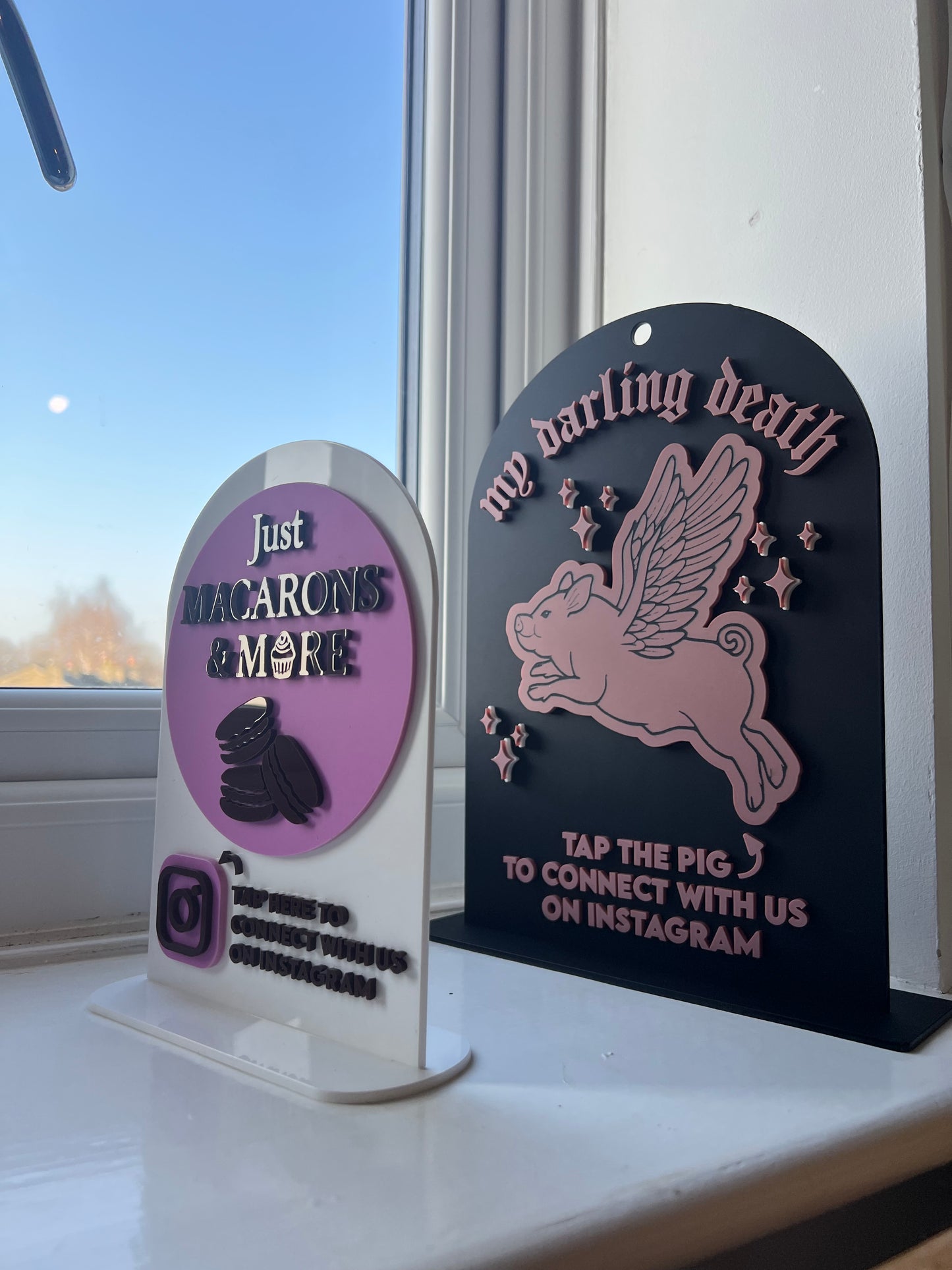 Tap to connect- Social media  sign -eco friendly business card alternative-tap your phone to go straight to your social media page