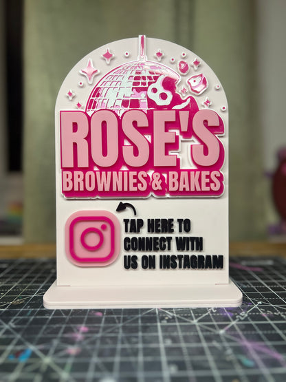SMALL SIZE - Tap to connect social media sign