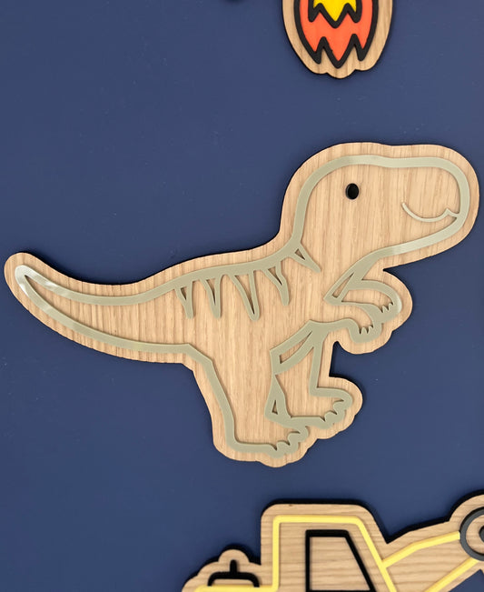 T-Rex wall art-Dinosaur wall sign for kids bedroom