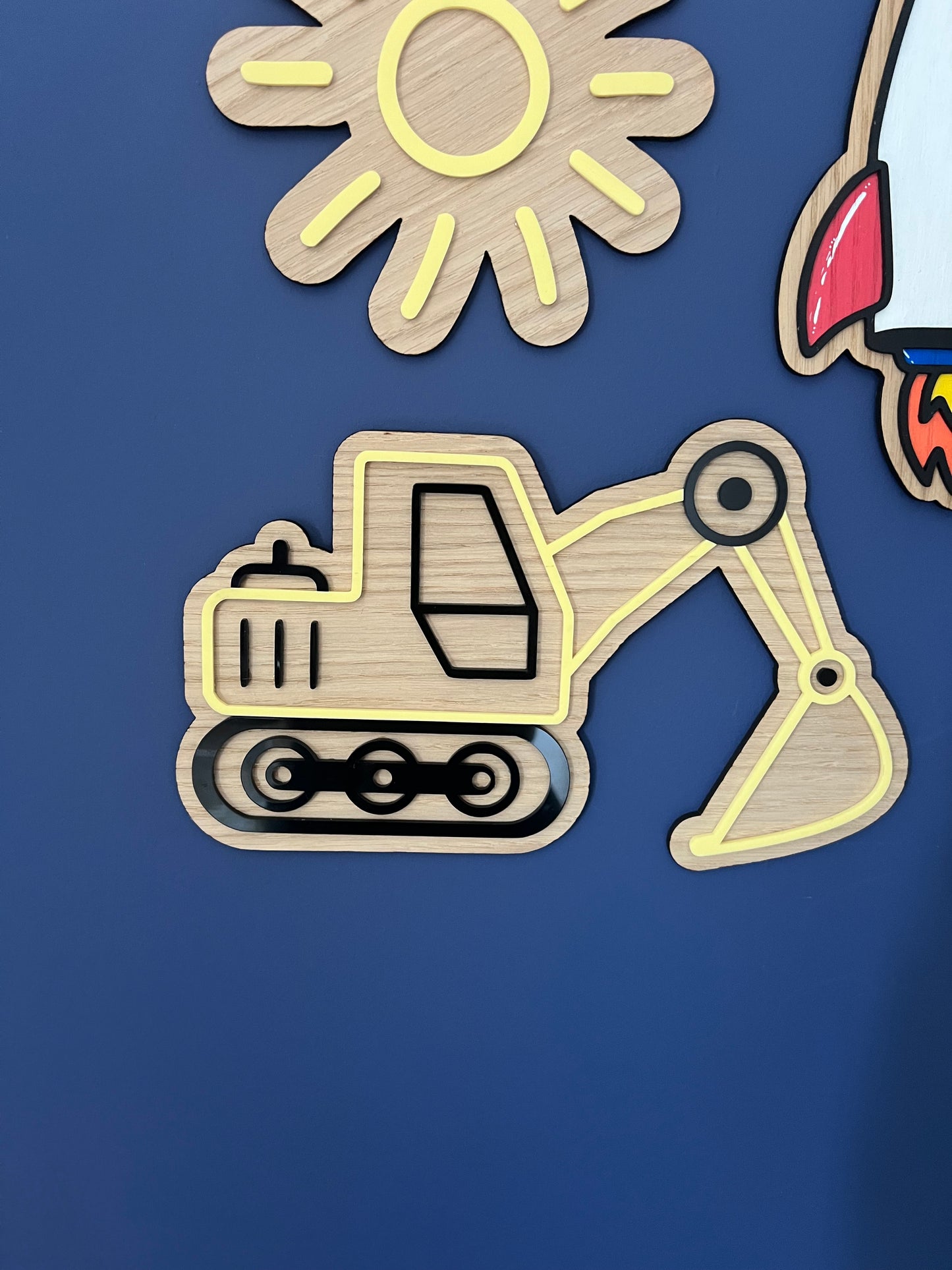 Digger Wall sign-kids bedroom/nursery wall art- Escavator