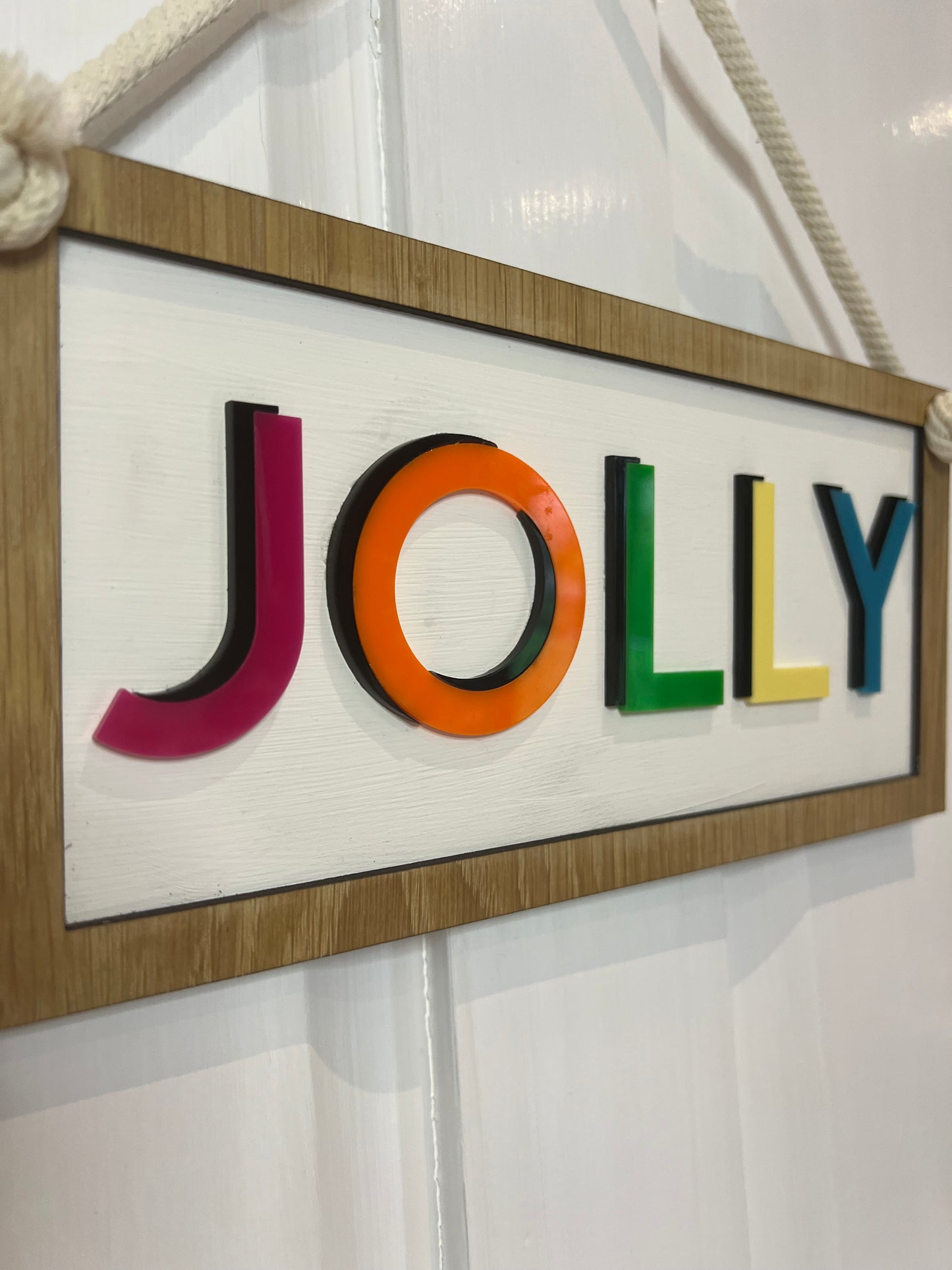 Colourful Jolly hanging Christmas sign