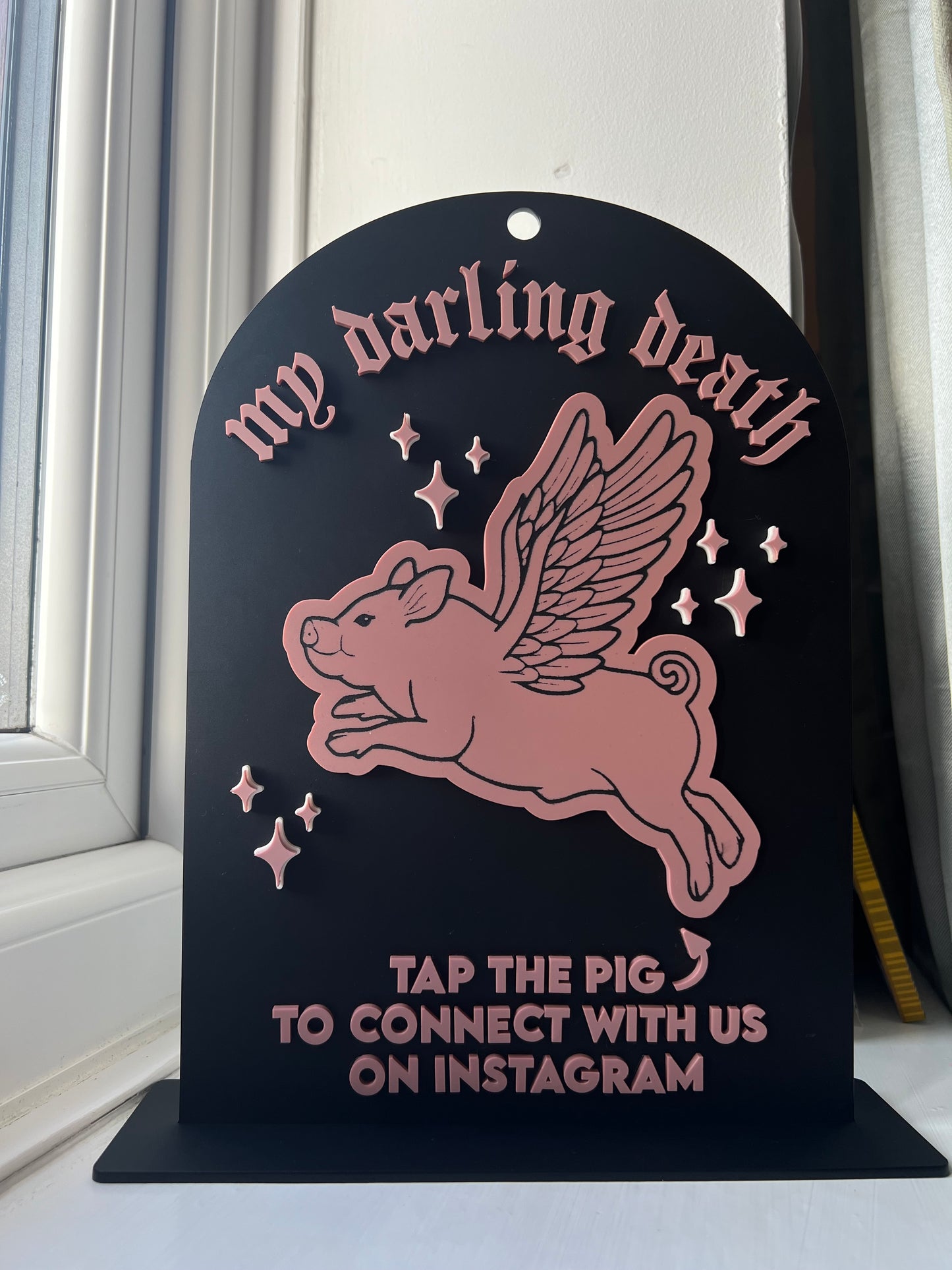 Tap to connect- Social media  sign -eco friendly business card alternative-tap your phone to go straight to your social media page