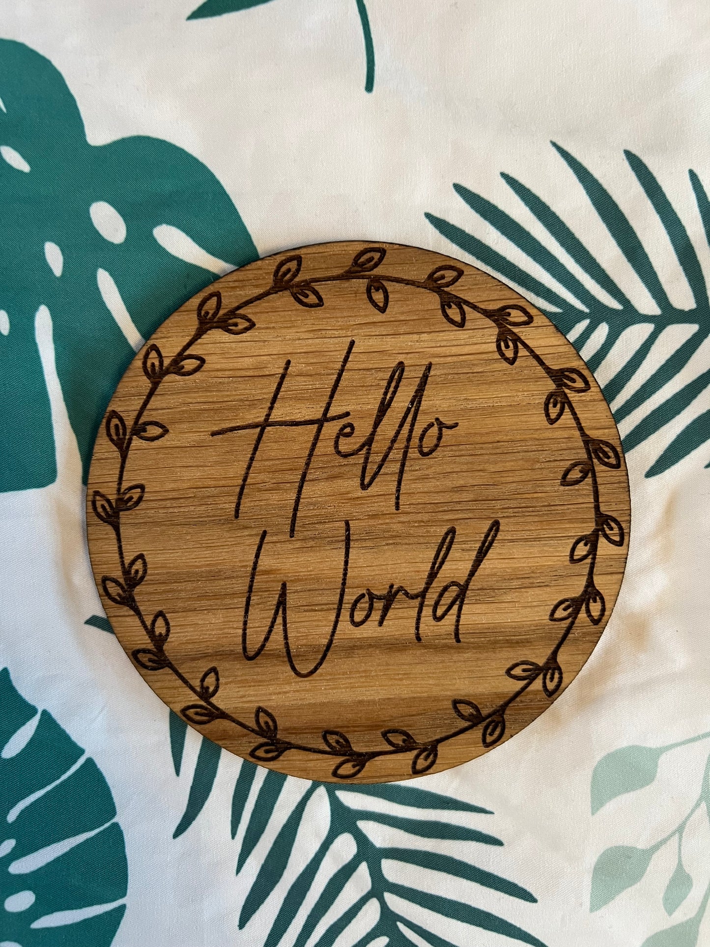 Hello World-Newborn Announcement plaque