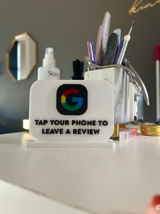 Tap to connect-Google review sign