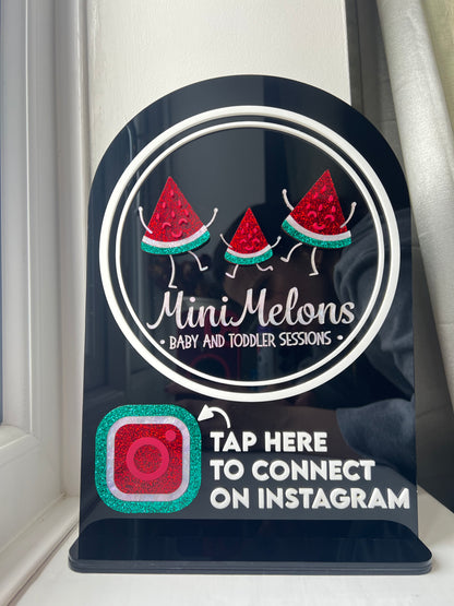 MEDIUM SIZE - Tap to connect social media sign