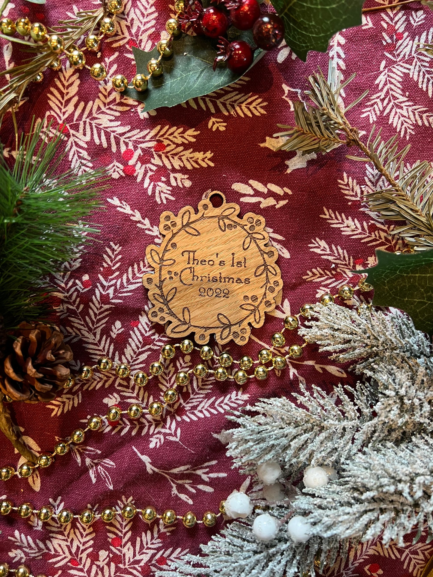 Baby’s first Christmas bauble-personalised Christmas bauble