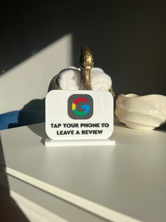 Tap to connect-Google review sign
