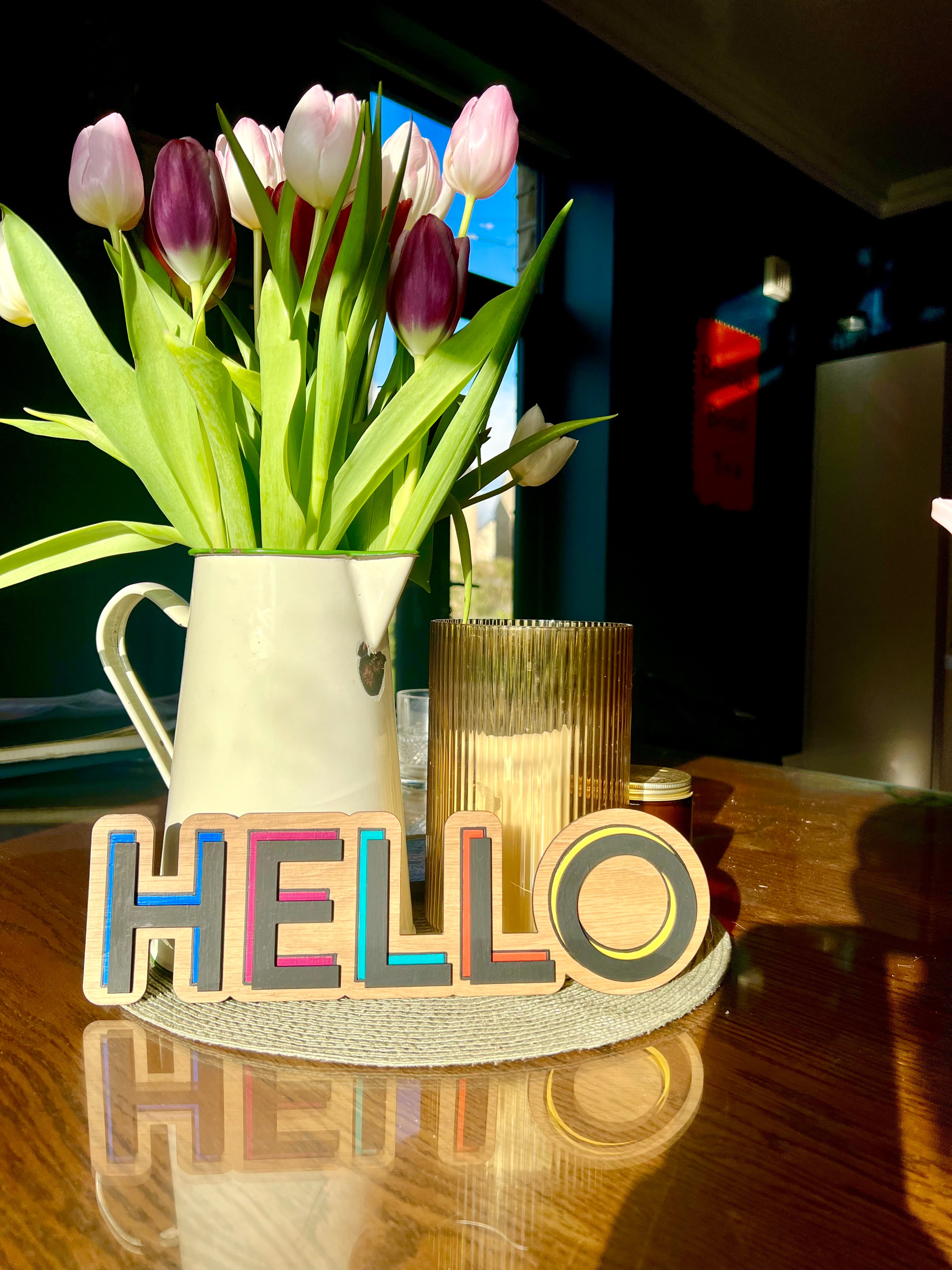 Hello Tile. Sign Hello wall sign-welcome sign – BertieandFlo
