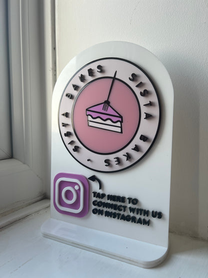 SMALL SIZE - Tap to connect social media sign
