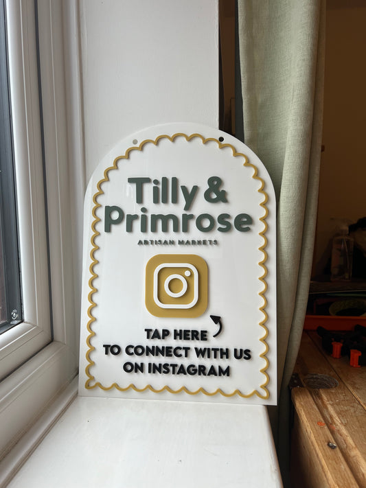 LARGE SIZE - Tap to connect social media sign