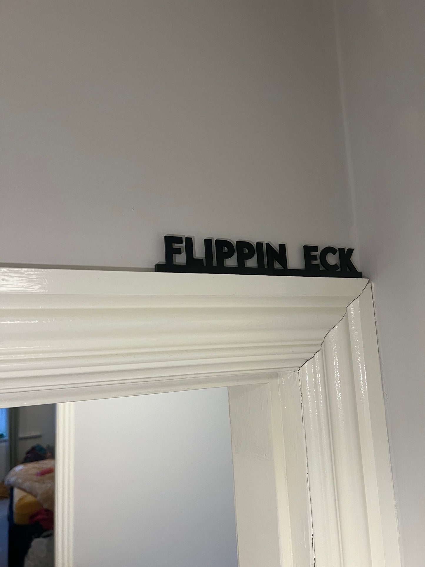 Flippen ‘Eck-architrave/picture frame sign-funky signs for the home-Yorkshire phrase sign