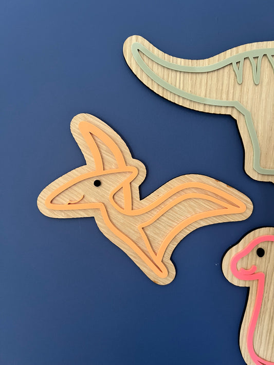 Pterodactyl wall art-Dinosaur wall sign for kids bedroom