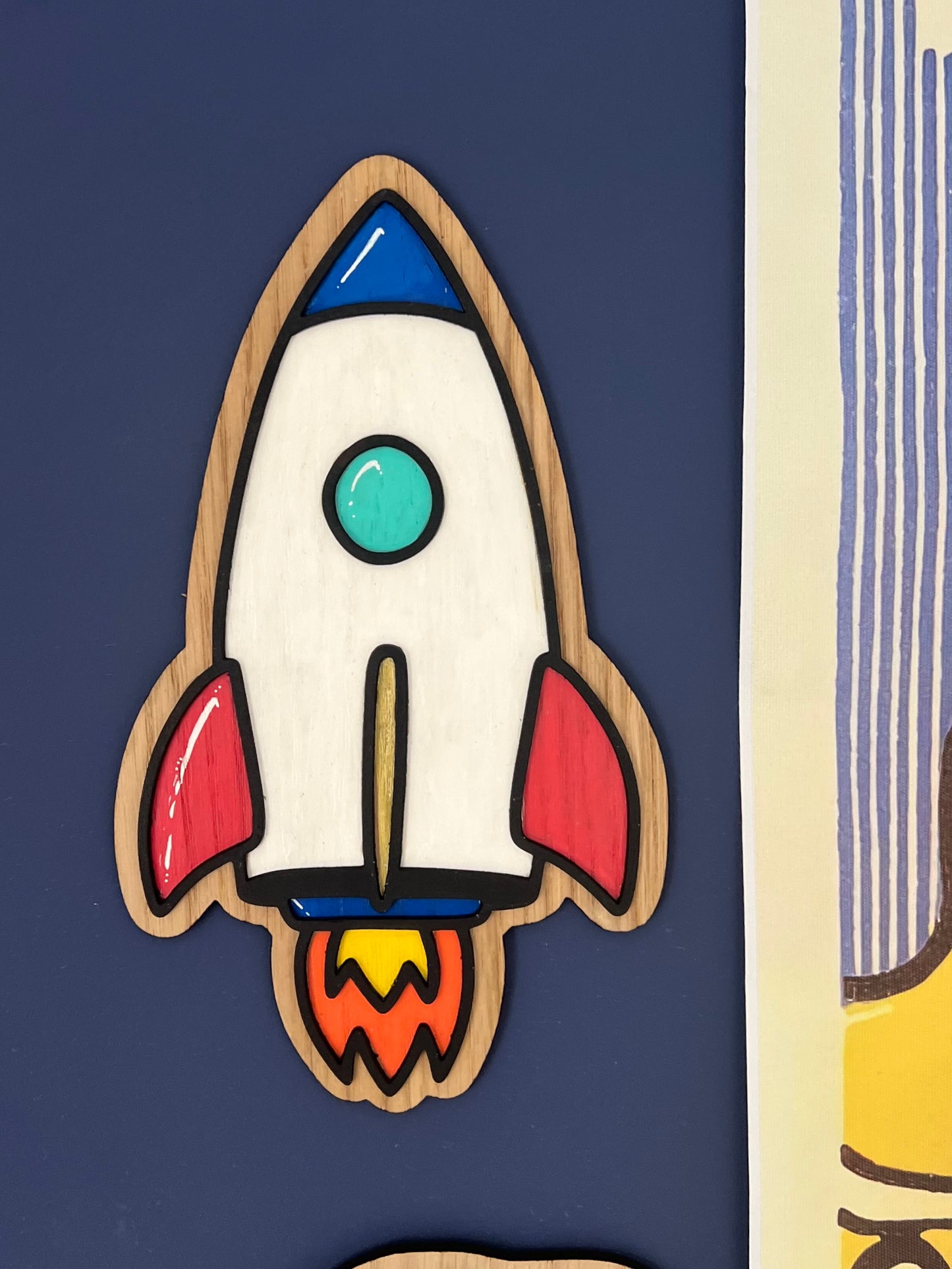 Rocket Ship wall sign-Nursery/Kids room wall decor