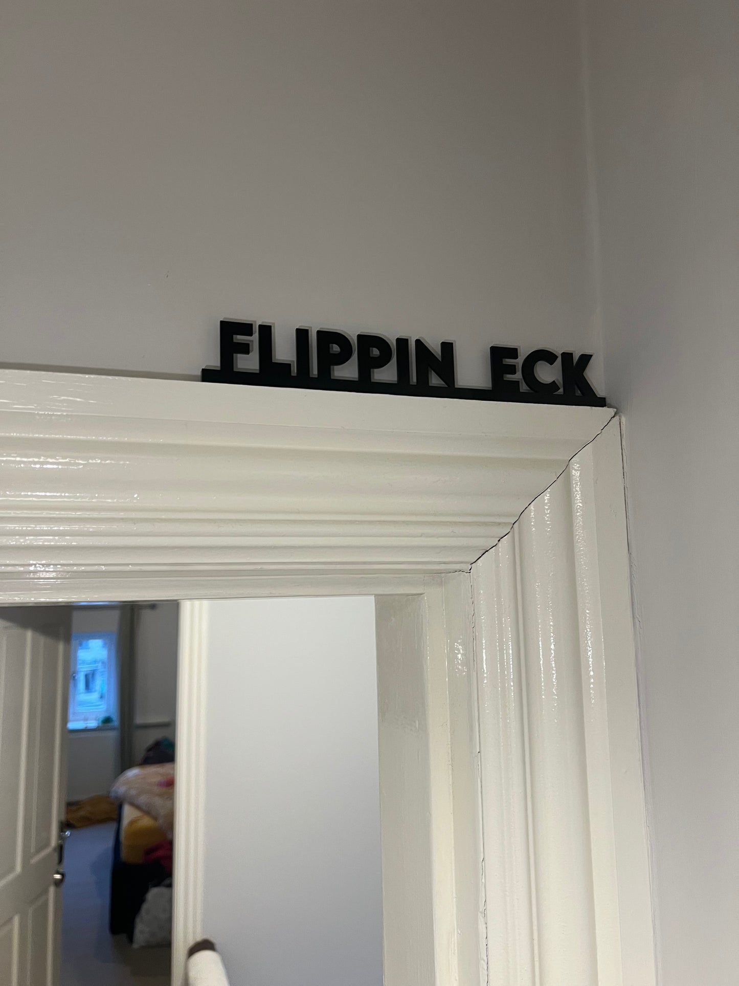 Flippen ‘Eck-architrave/picture frame sign-funky signs for the home-Yorkshire phrase sign