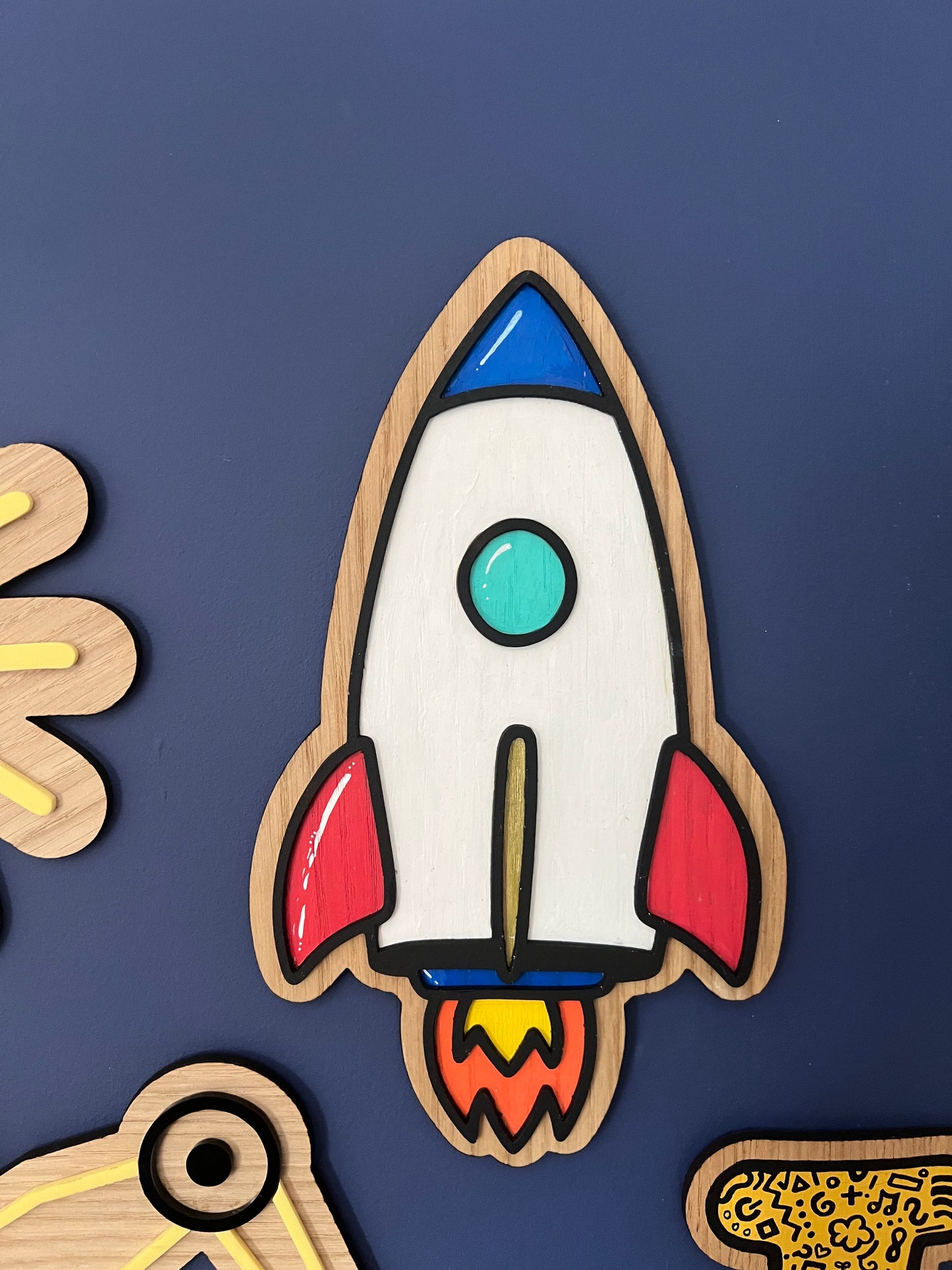 Rocket Ship wall sign-Nursery/Kids room wall decor