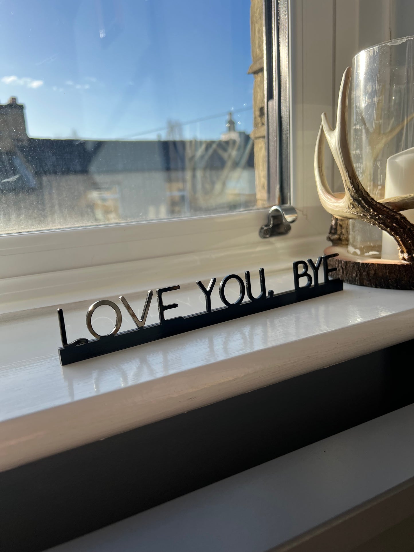 Architrave sign-door topper-Love you bye-quirky signs-doorway sign