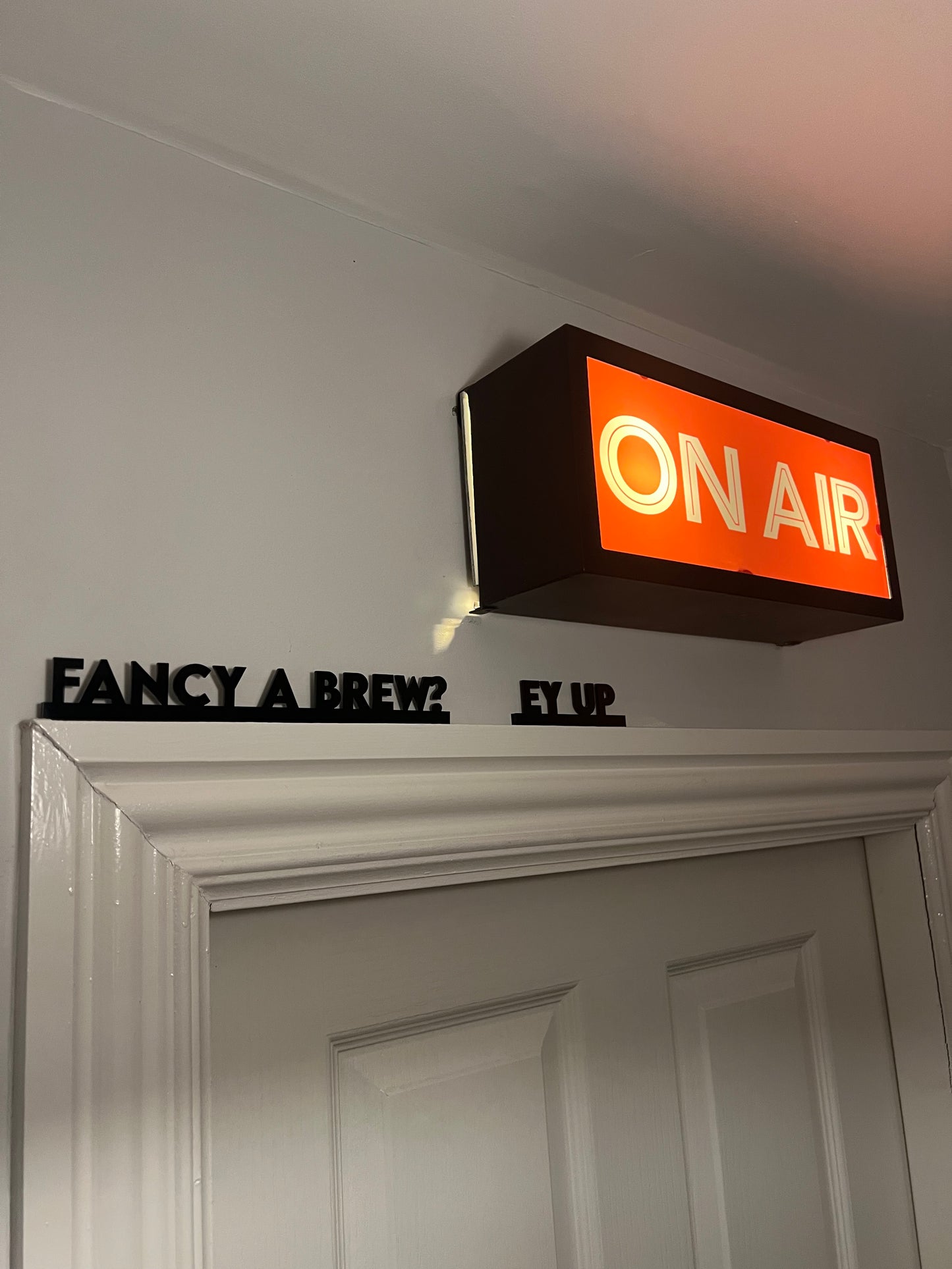 Fancy a brew? architrave/picture frame sign-funky signs for the home-Yorkshire phrase sign