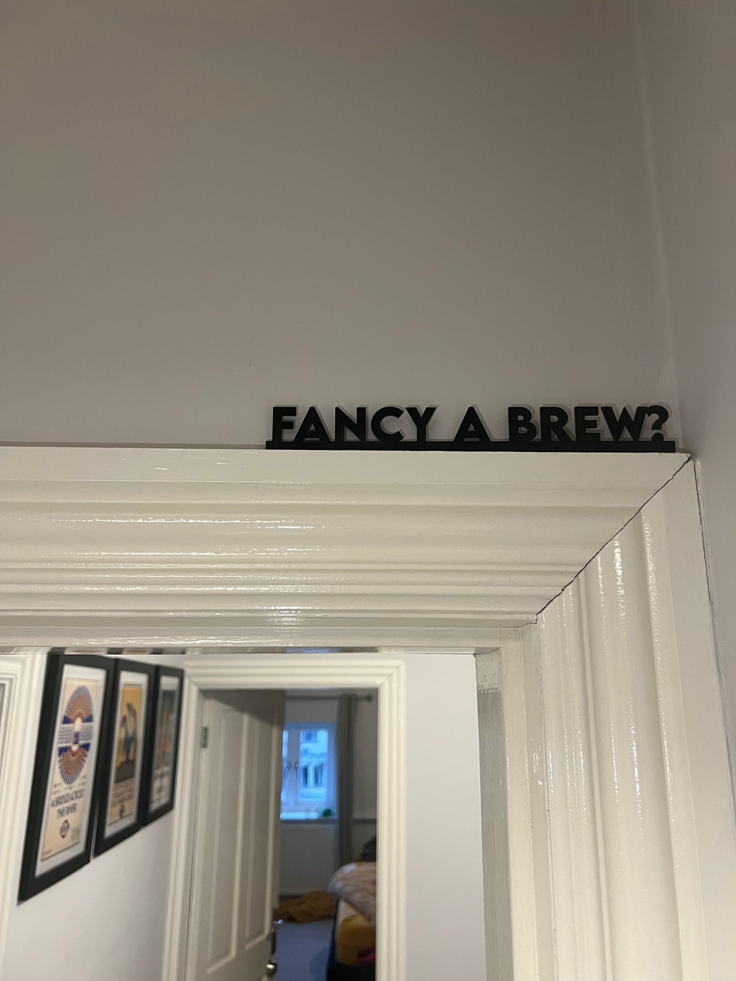 Fancy a brew? architrave/picture frame sign-funky signs for the home-Yorkshire phrase sign