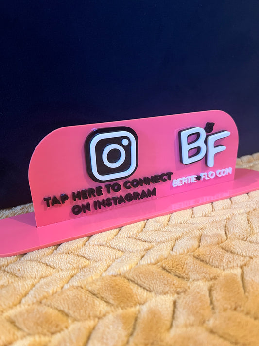 Tap to connect- Social media freestanding sign -eco friendly business card alternative-tap your phone to go straight to your social media page