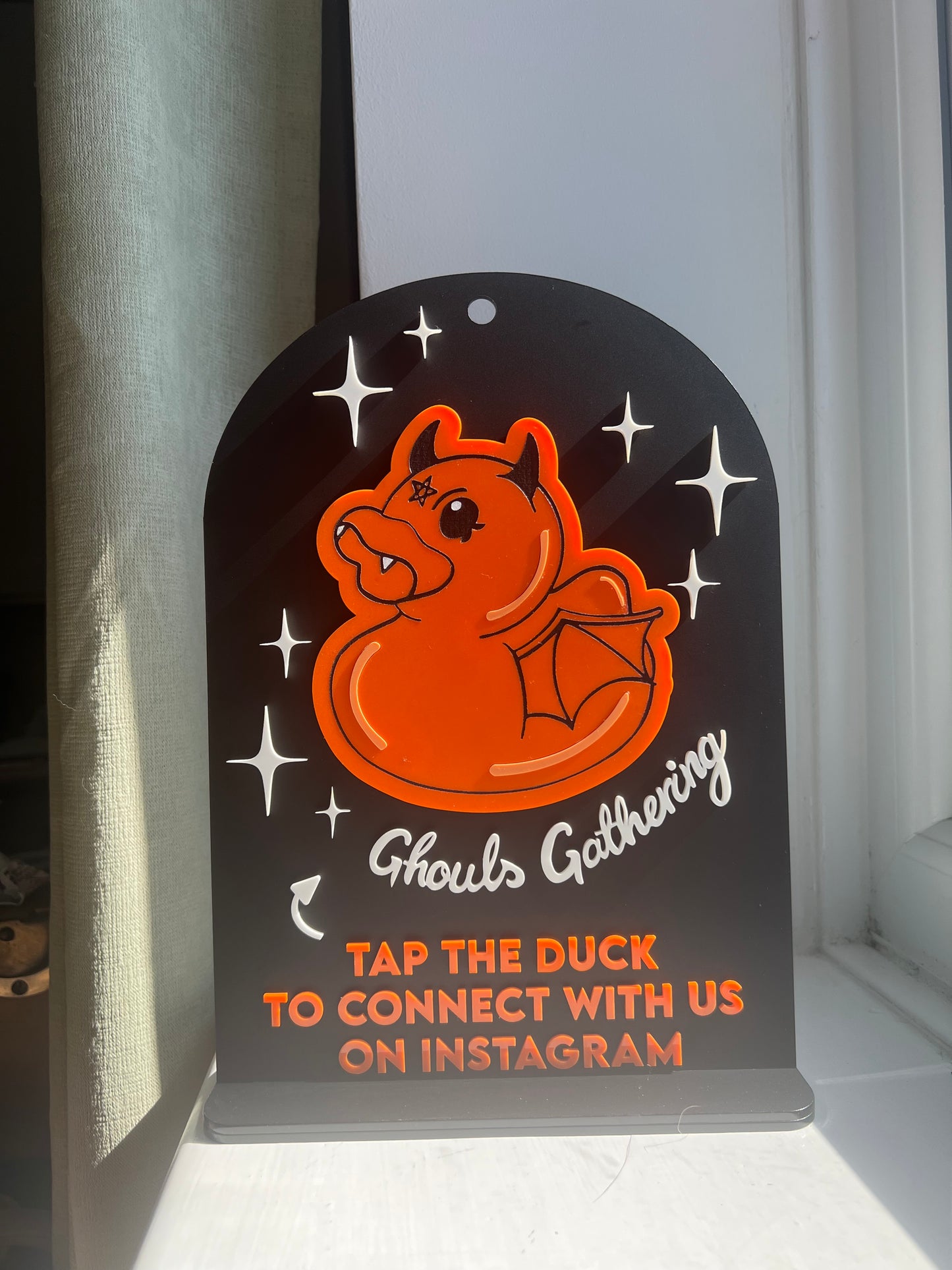 Tap to connect- Social media  sign -eco friendly business card alternative-tap your phone to go straight to your social media page
