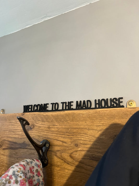 Architrave sign-welcome to the madhouse-quirky signs-doorway sign