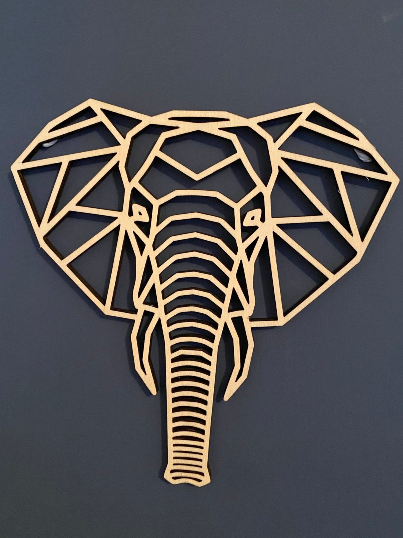 Geometric elephant head- elephant wall art-elephant-safari