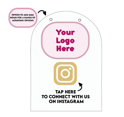 SMALL SIZE - Tap to connect social media sign